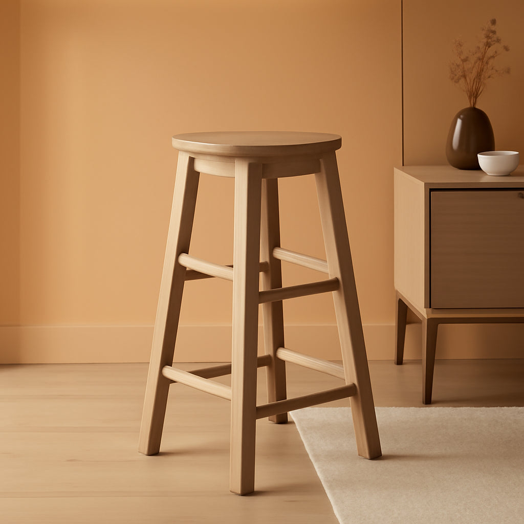 Zeke Grey Wash 24 Inch Counter Stool Round Seat Modern