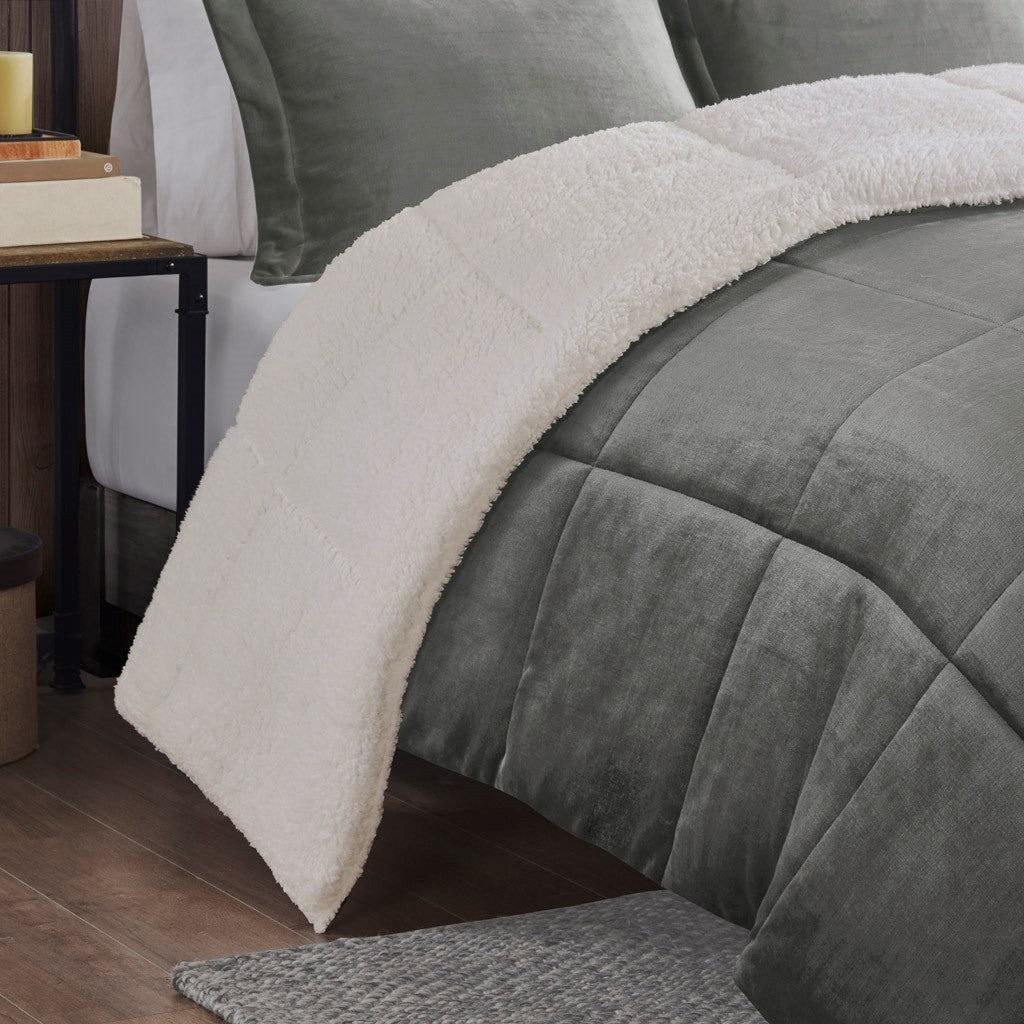 King Plush to Sherpa Down Alternative Comforter Set