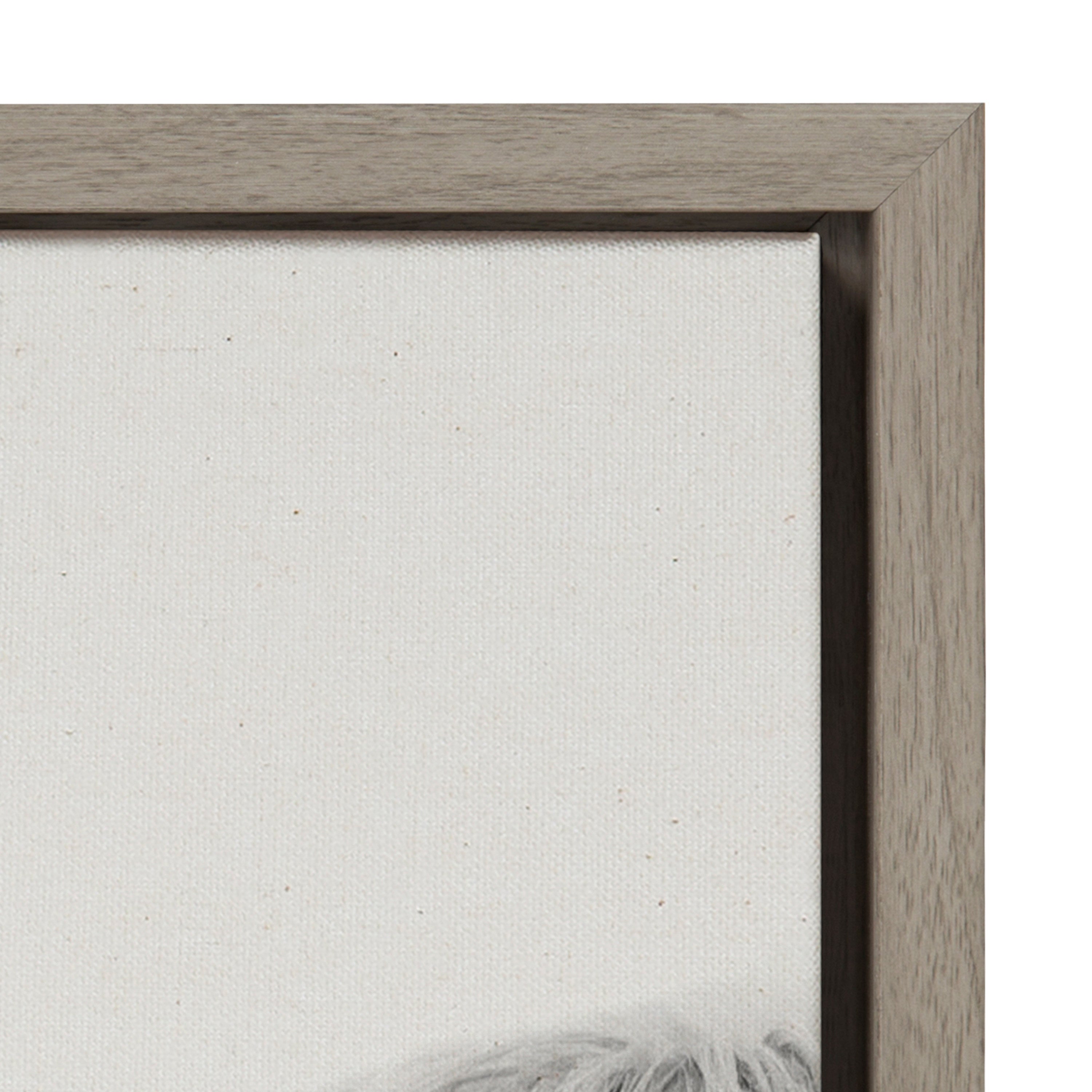 Sylvie Hey Dude Highland Cow Crop Framed Canvas by The Creative Bunch Studio