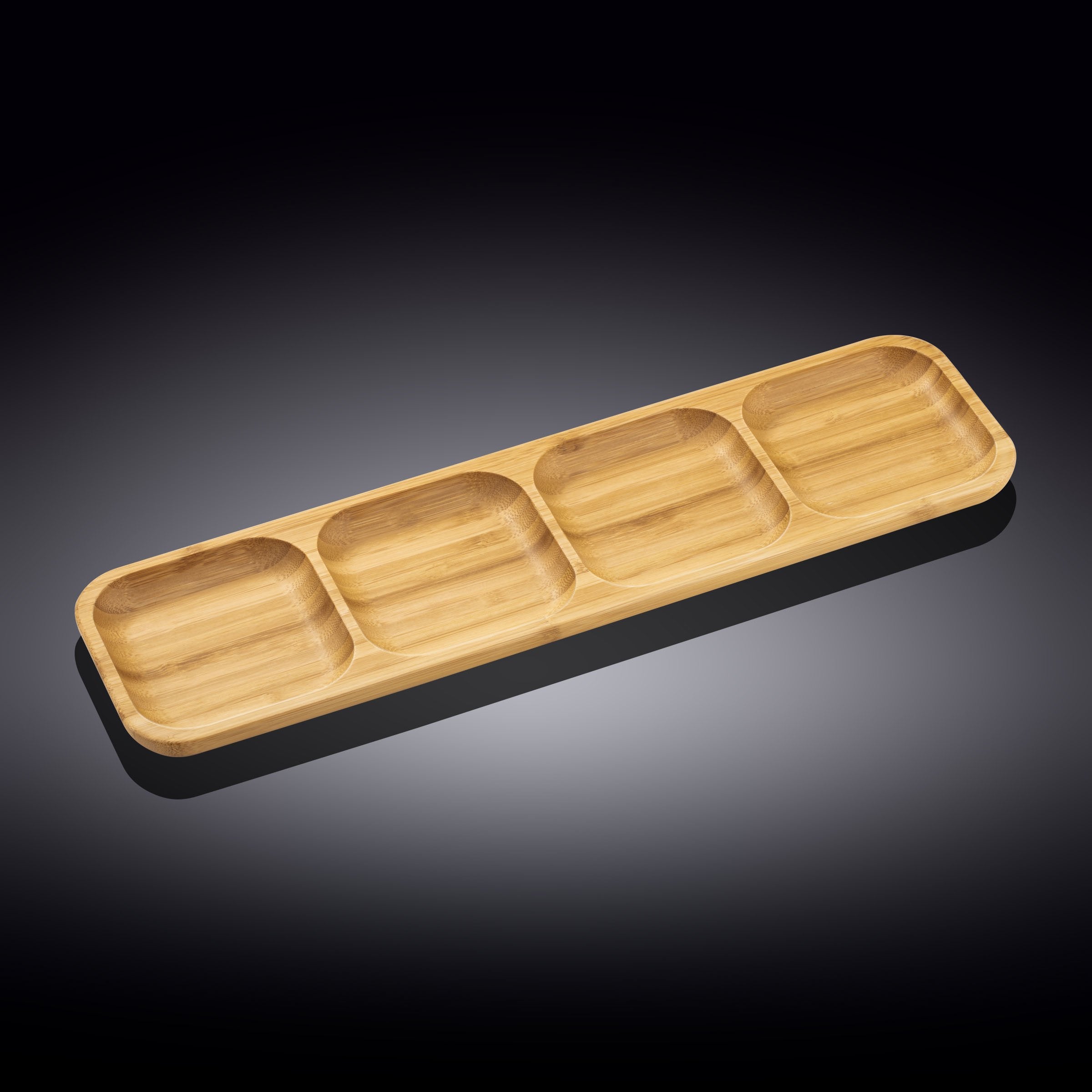 Bamboo Divided Dish 17" inch X 4.5" inch Bento box | 43 X 11.5 Cm-1