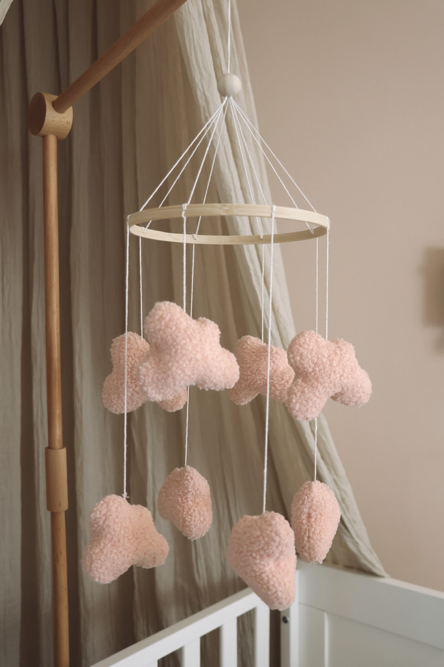 Handmade Boucle clouds pink-0