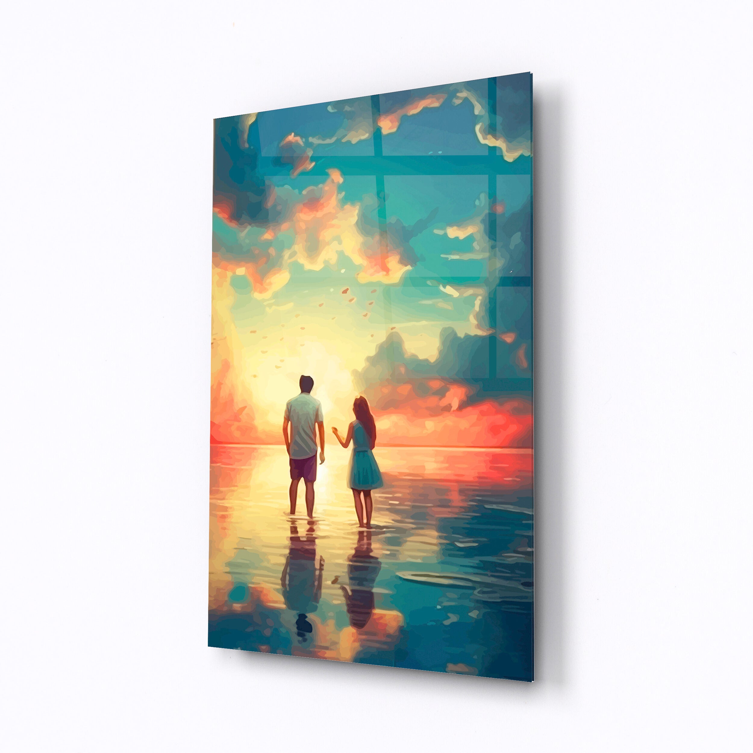 Tempered glass wall art Walking on water-0