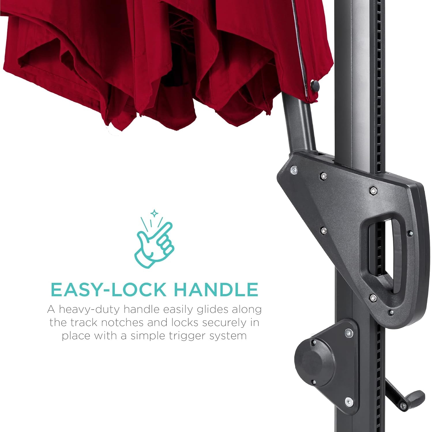 10ft Solar LED Cantilever Patio Umbrella With 360 Degree Rotation And Easy Tilt Cross Base