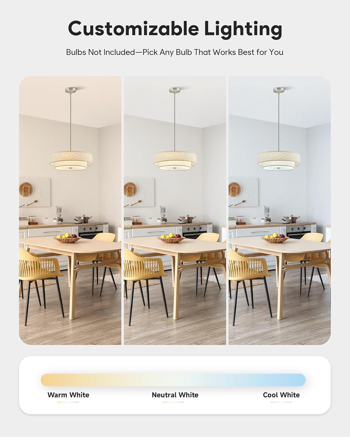 18 Inch Drum Chandelier Brushed Nickel Linen Fabric-1