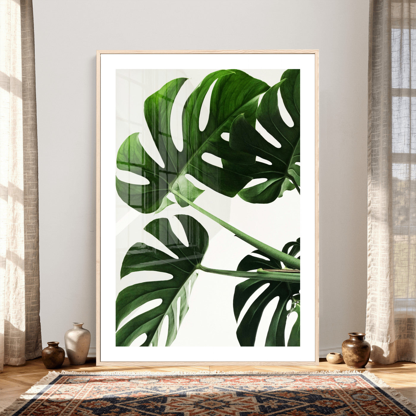 Abstract Teal Blue Wall Art Canvas Print, Modern Abstract