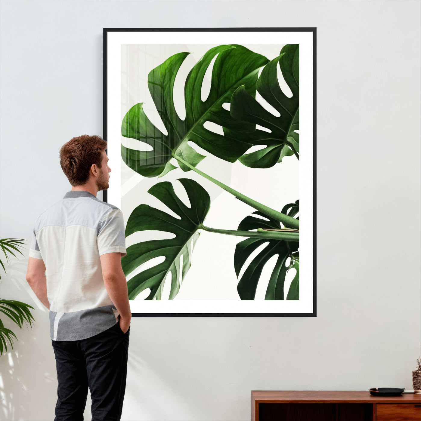 Abstract Teal Blue Wall Art Canvas Print, Modern Abstract