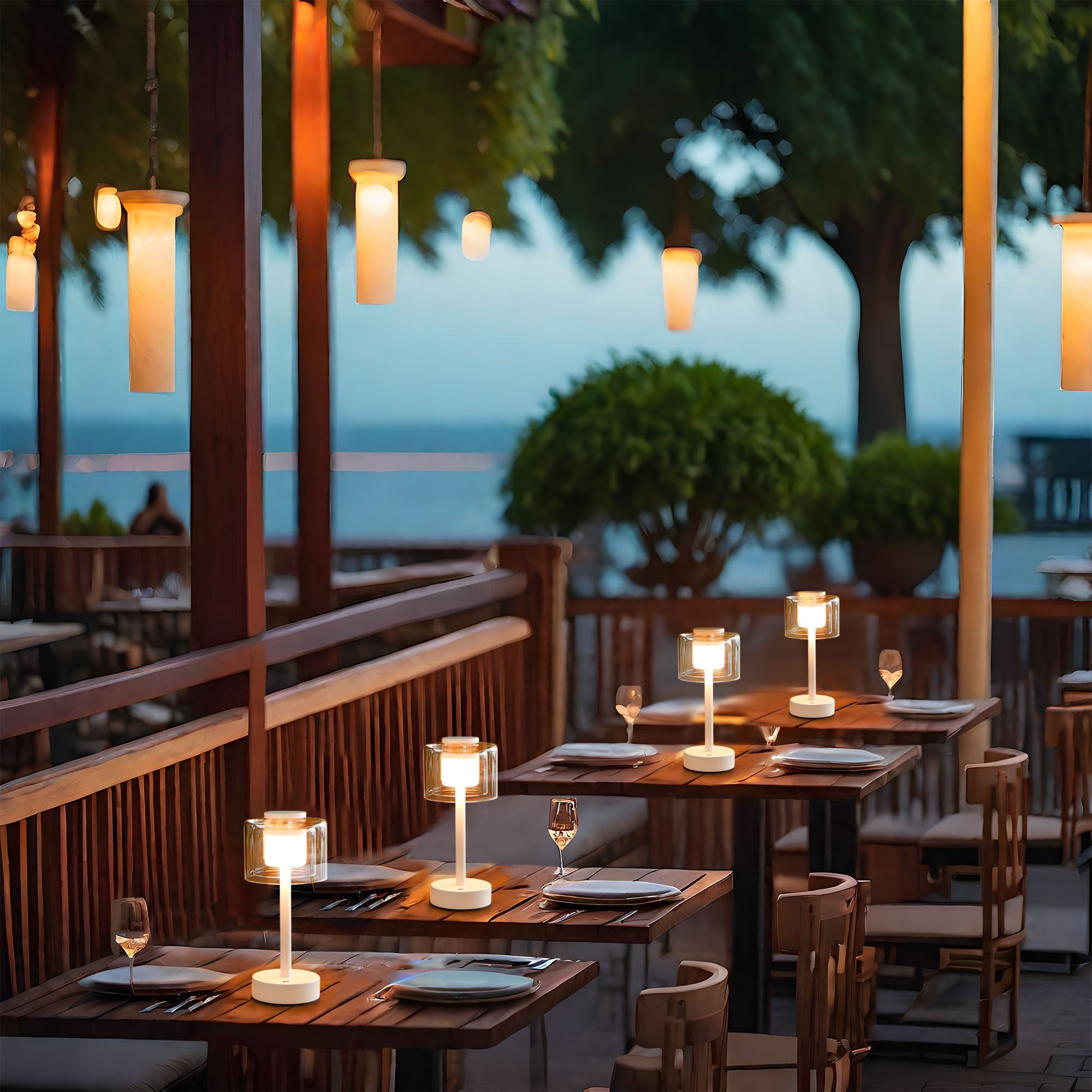 JHY DESIGN Industrial Rechargeable Table Lamp (White, Type-C)-2