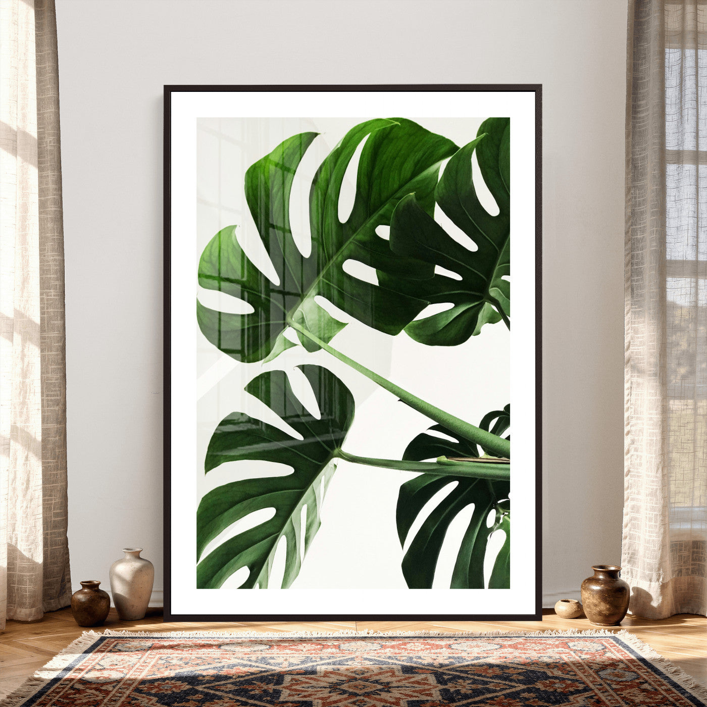 Abstract Teal Blue Wall Art Canvas Print, Modern Abstract