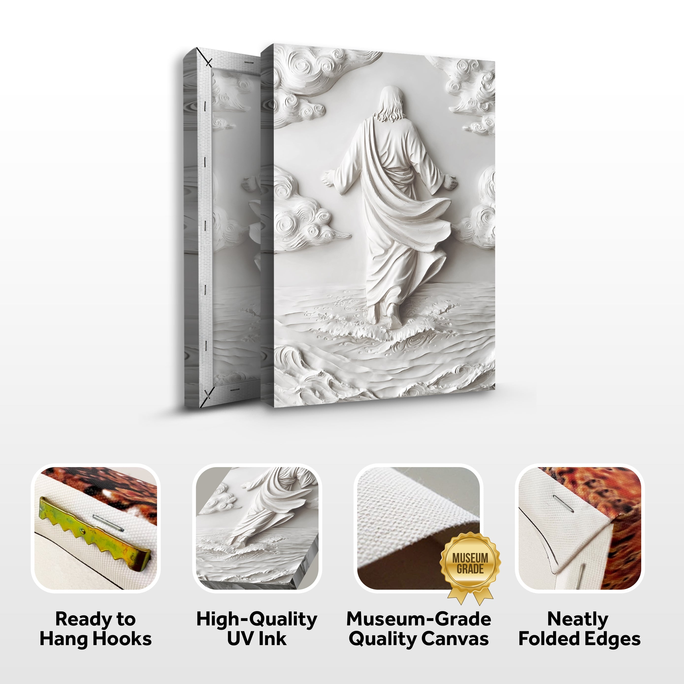 3D Minimalist Jesus Walking on Water Wall Art