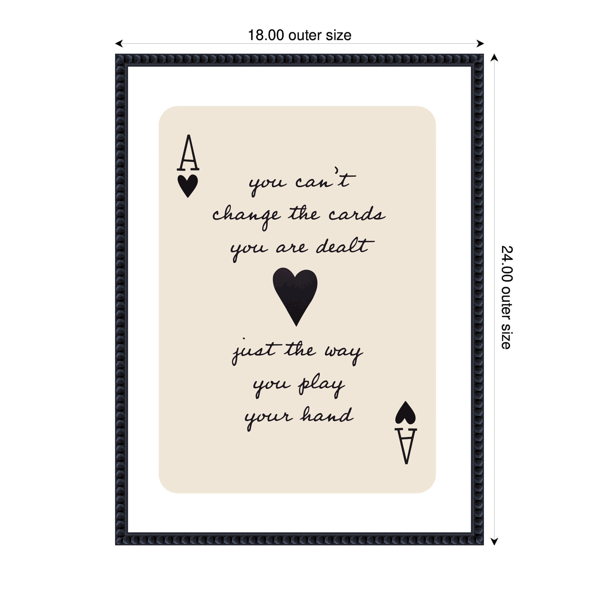 Ace of Heart Cards Positive Quote expansion by The Creative Bunch Studio Framed Canvas Wall Art Print