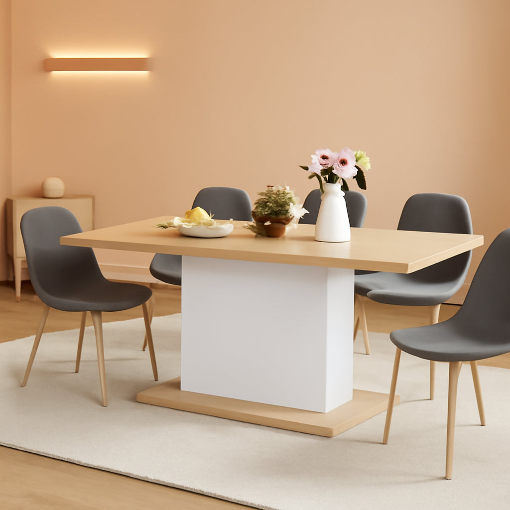 Extensible Dining Table For 4 To 8 People Wooden Top