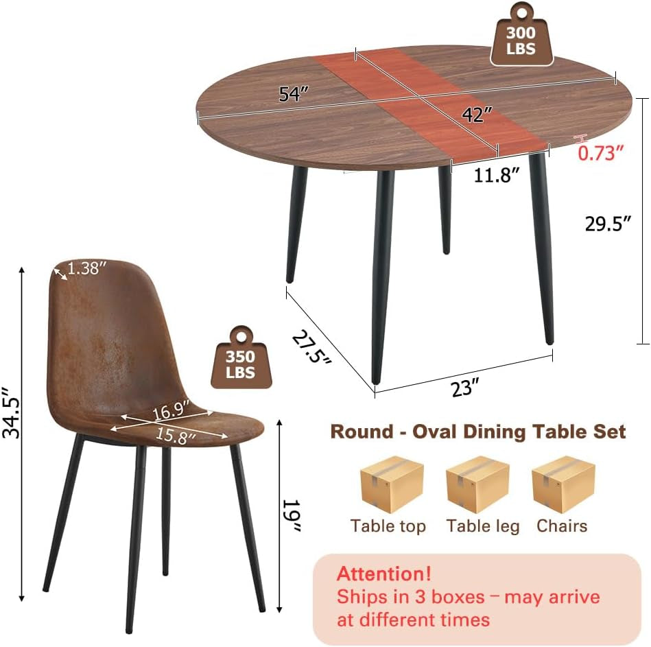 Walnut Extendable Dining Table Set Six Chairs Upholstered