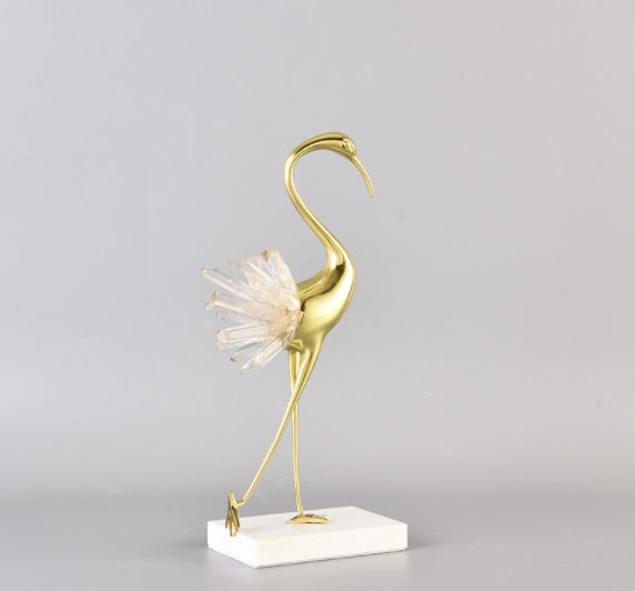 Modern Light Luxury Bronze Crane Ornaments