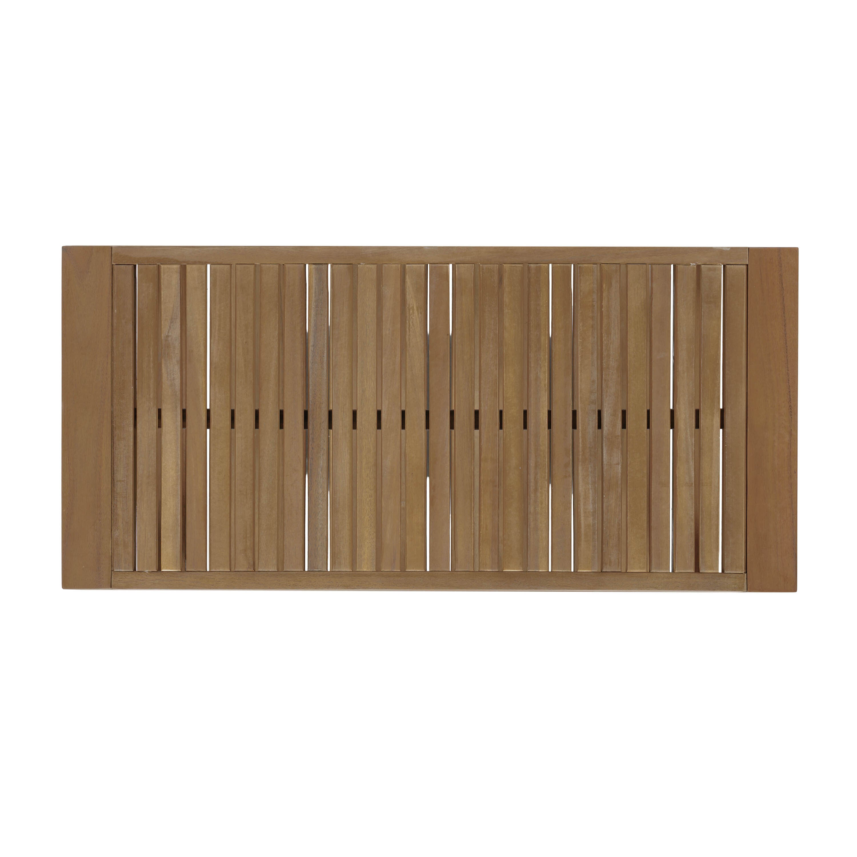 2-Piece Outdoor Gray Acacia Wood Conversation Set