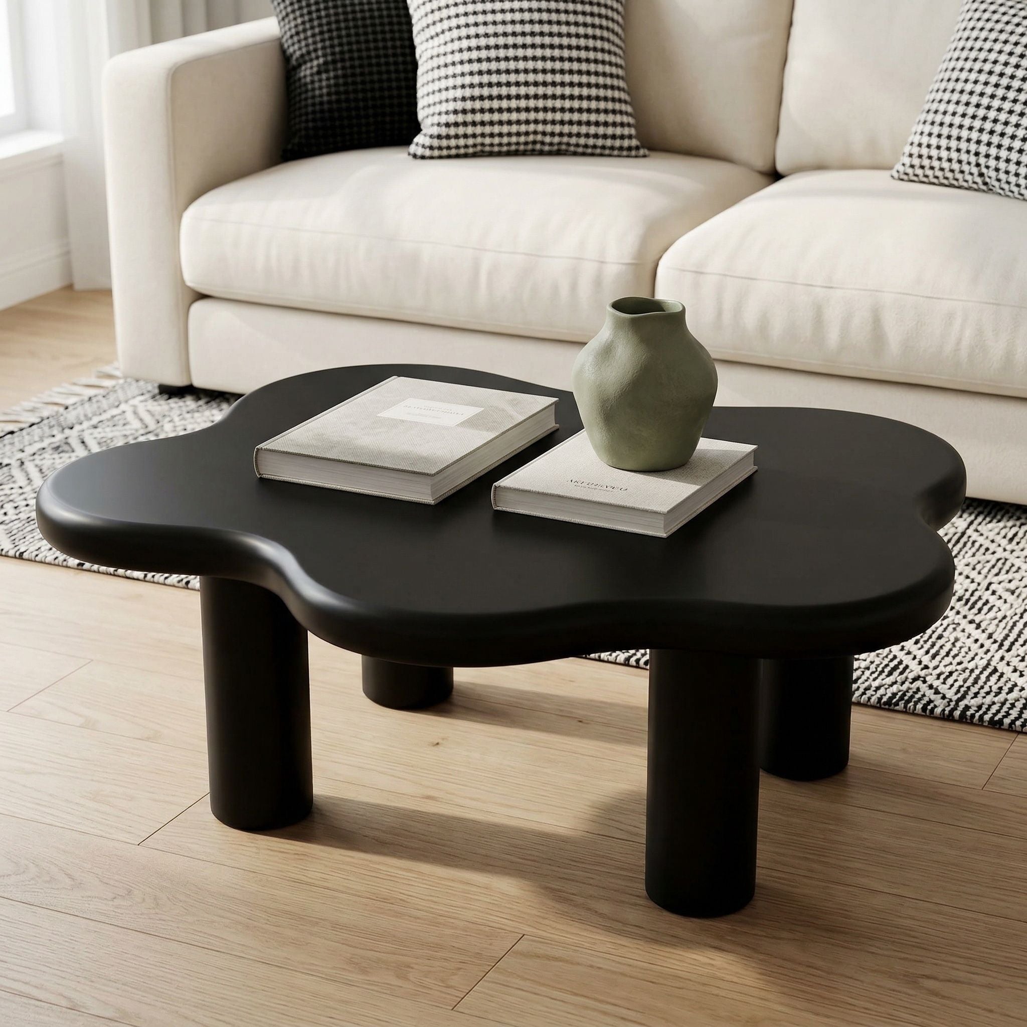 Cloud Shaped Coffee Table With 4 Round Legs