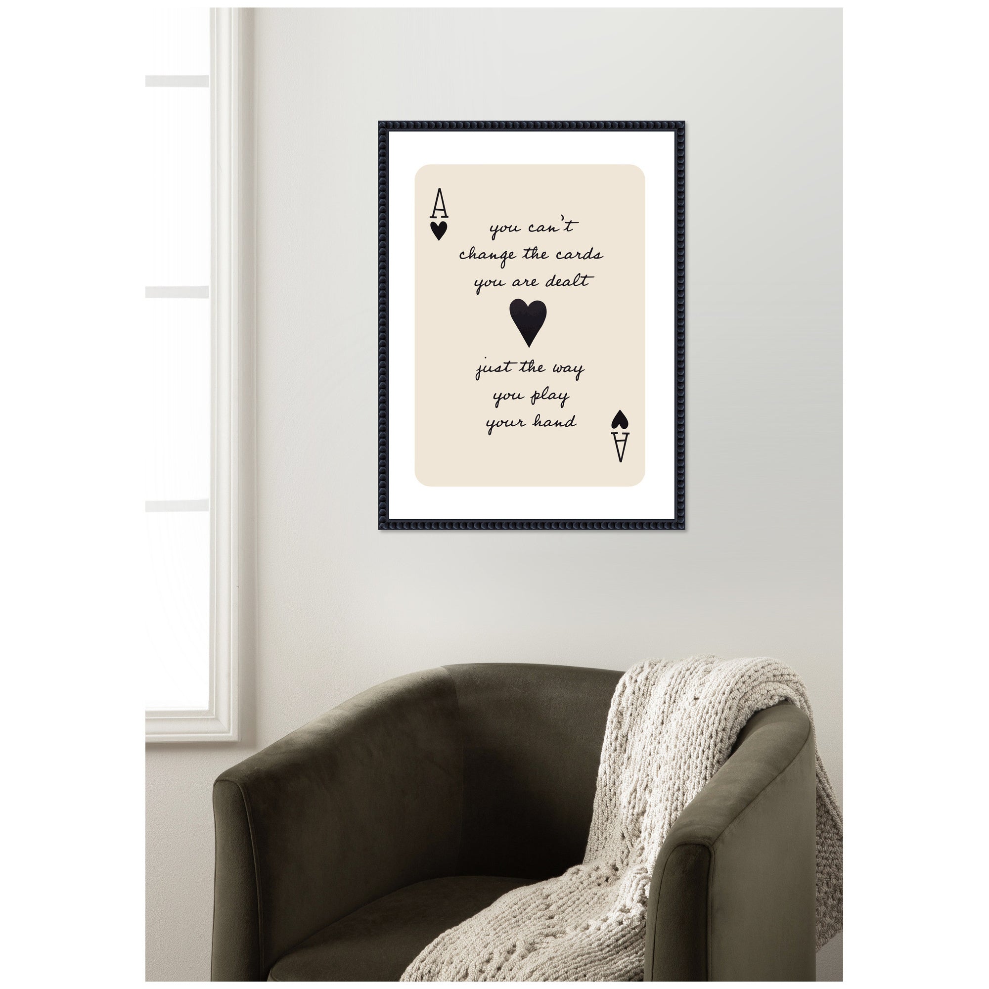 Ace of Heart Cards Positive Quote expansion by The Creative Bunch Studio Framed Canvas Wall Art Print