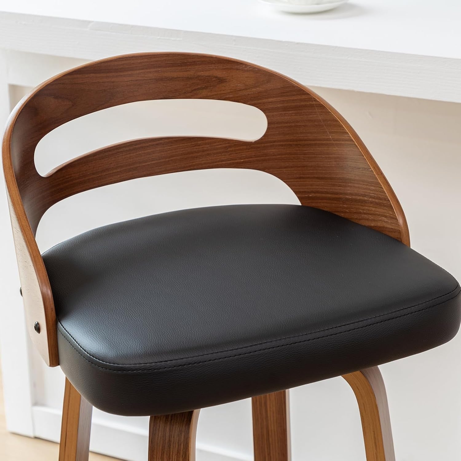 Bar Stools Set Of 2 Black Swivel For Home Bar Counter