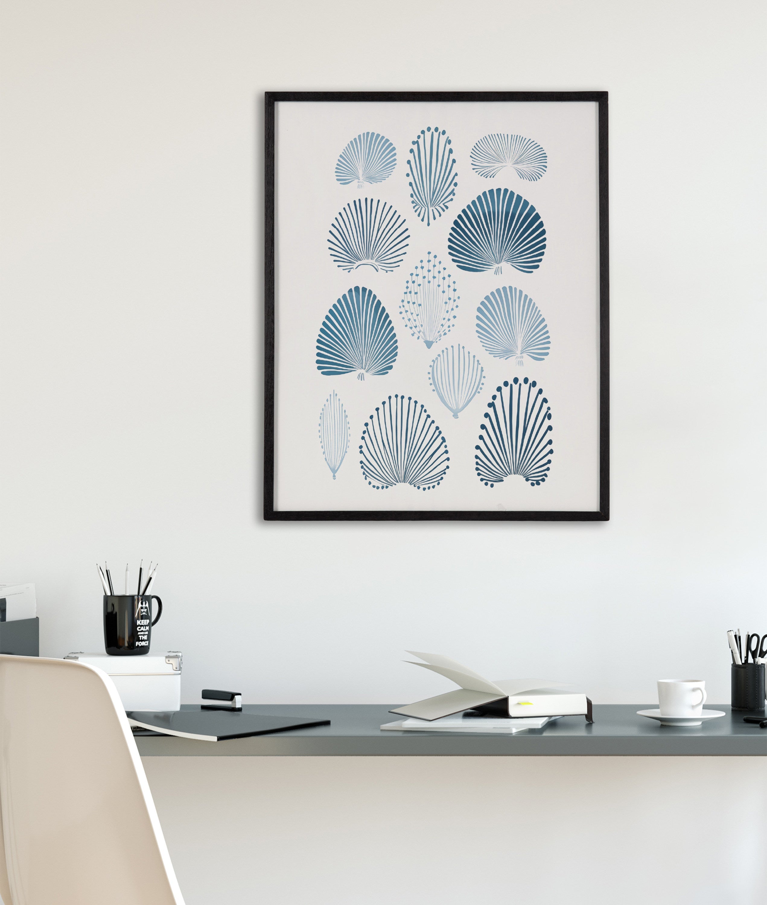 Gallery Abstract Coastal Blue Coral Print by The Creative Bunch Studio