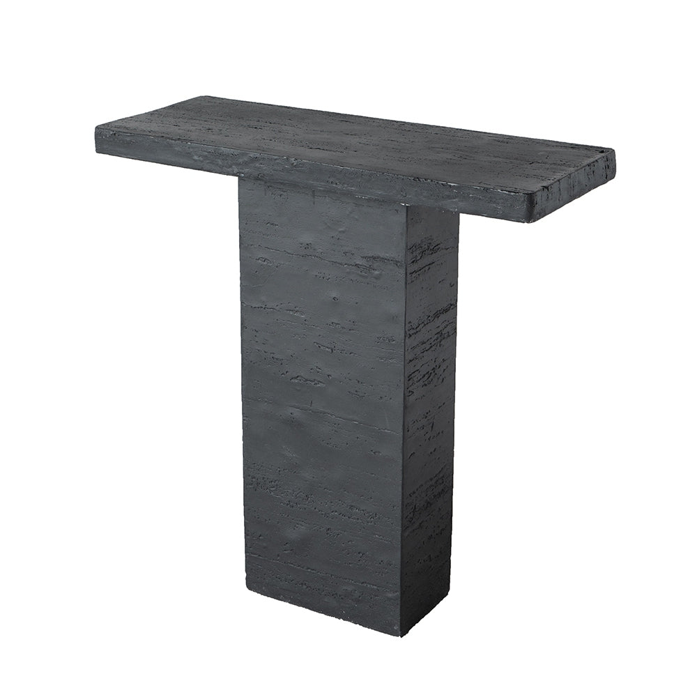 Black Rectangular Coffee Table With Pedestal Base-0