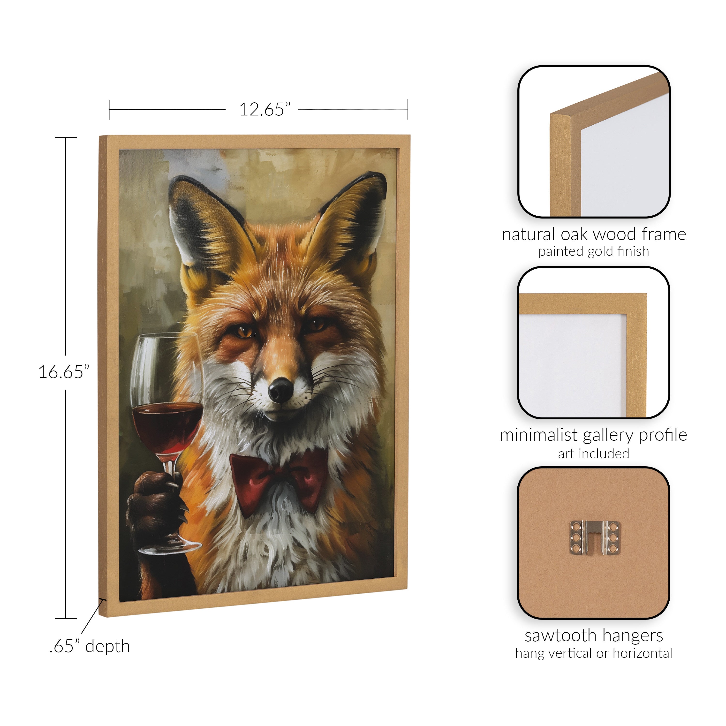 Gallery Traditional Fox Wine Tasting Print by The Creative Bunch Studio