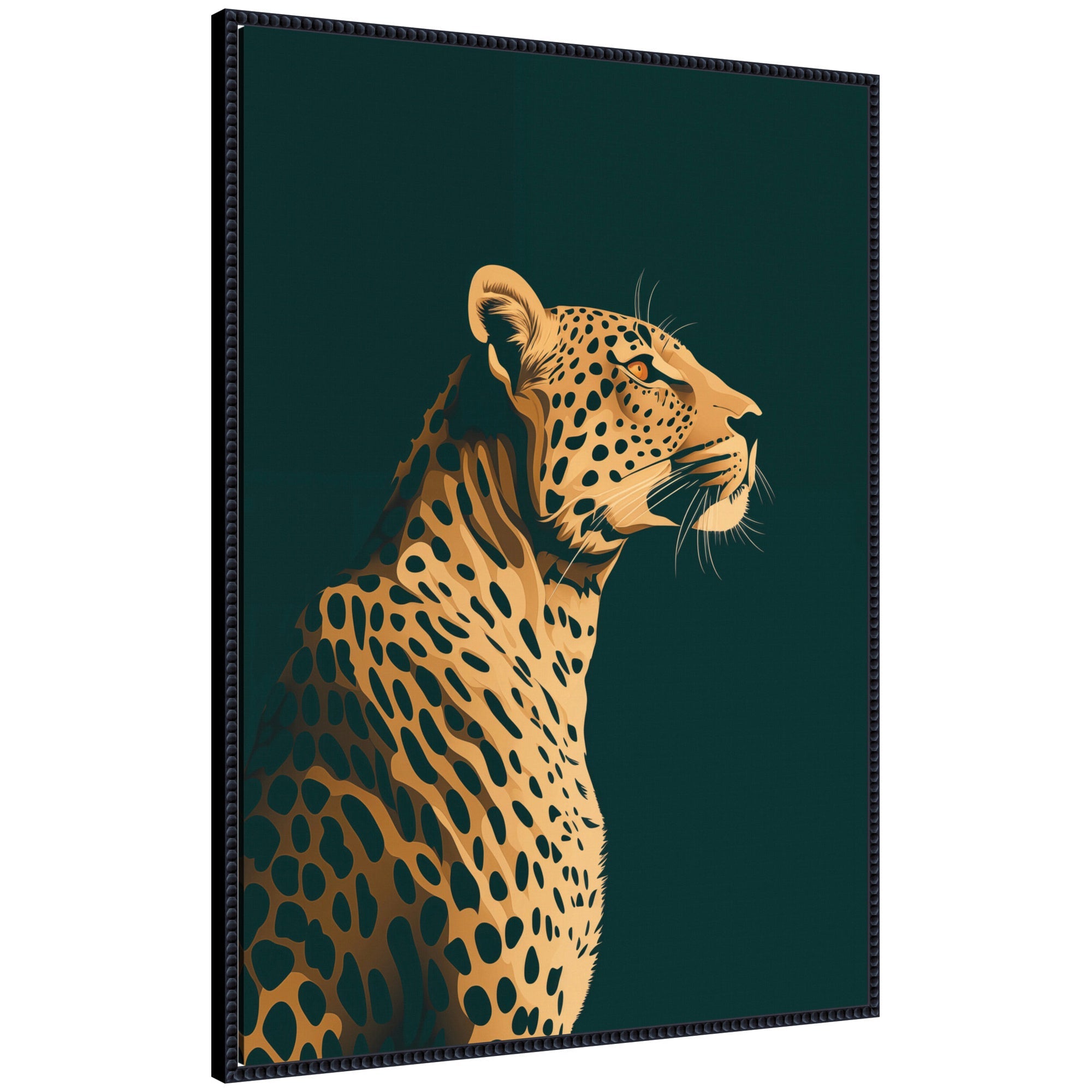 Emerald Gilded Cheetah by The Creative Bunch Studio Framed Canvas Wall Art Print