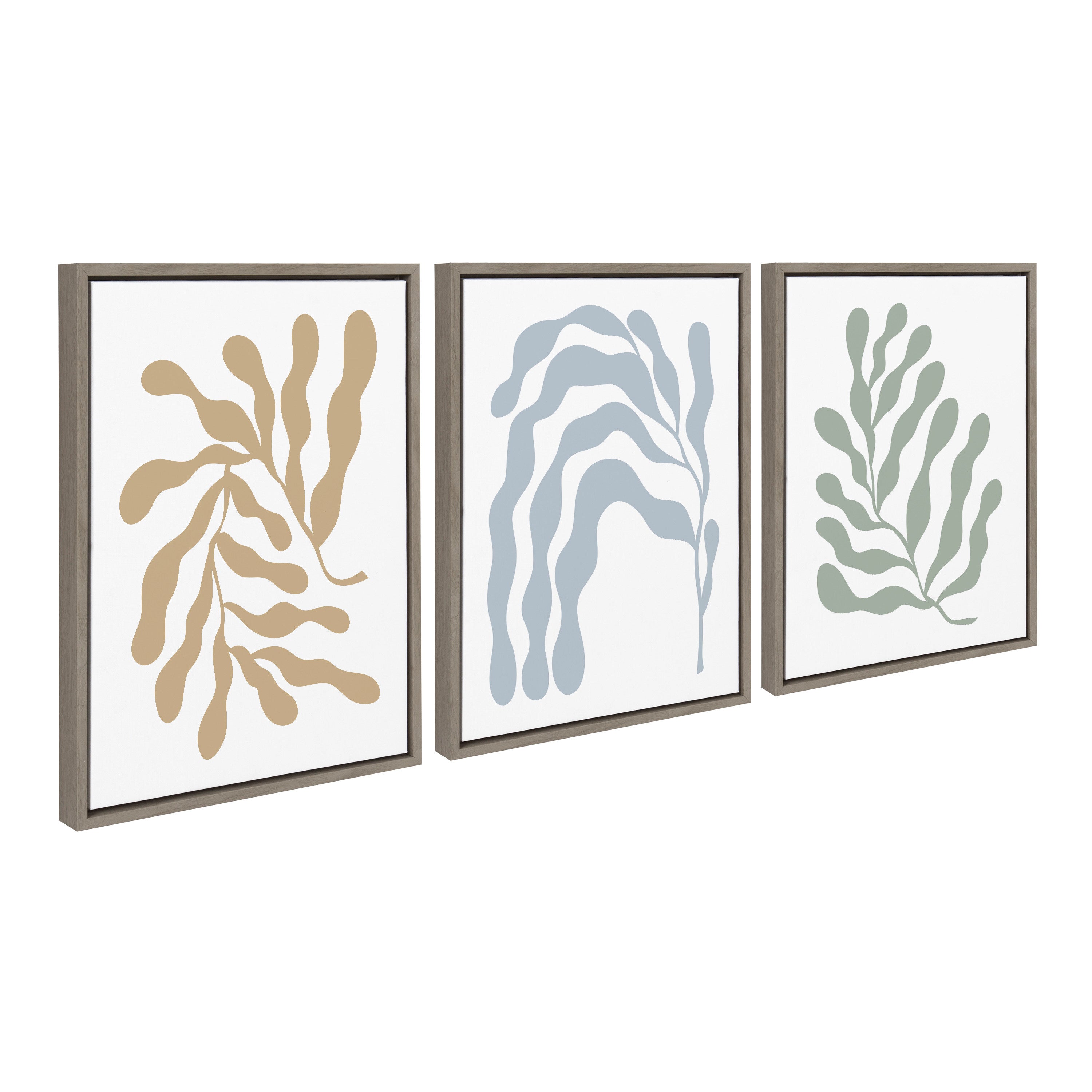 Sylvie Matisse Inspired Abstract Botanicals Framed Canvas by The Creative Bunch Studio
