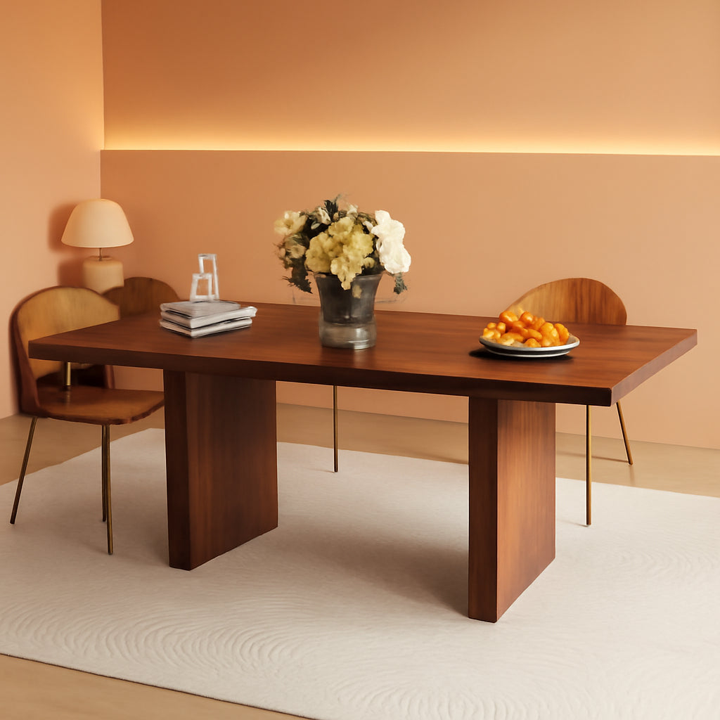 78 Inch Walnut Dining Table Modern Farmhouse Rectangular