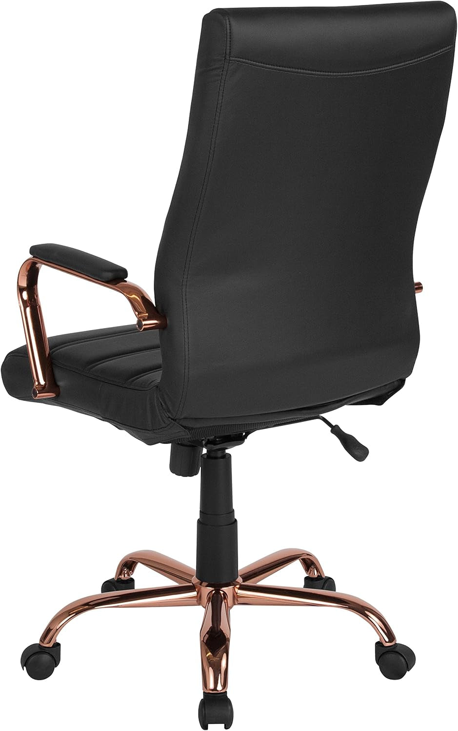 Whitney High Back Swivel Desk Chair Black Rose Gold