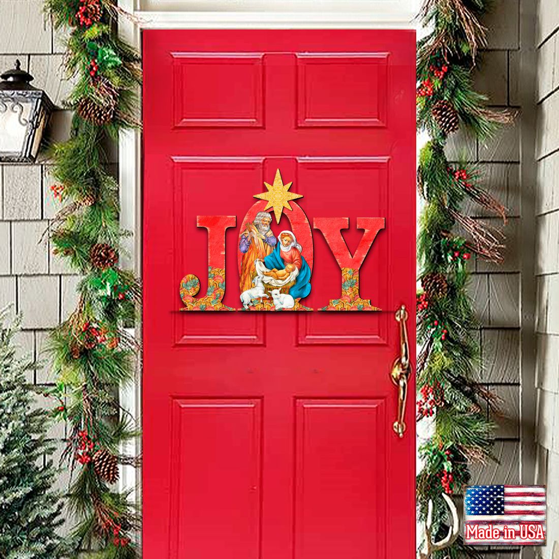 Regal Joy Nativity Christmas Nativity Door Decor by G. DeBrekht | Nativity Holiday Decor - 8121456H-3