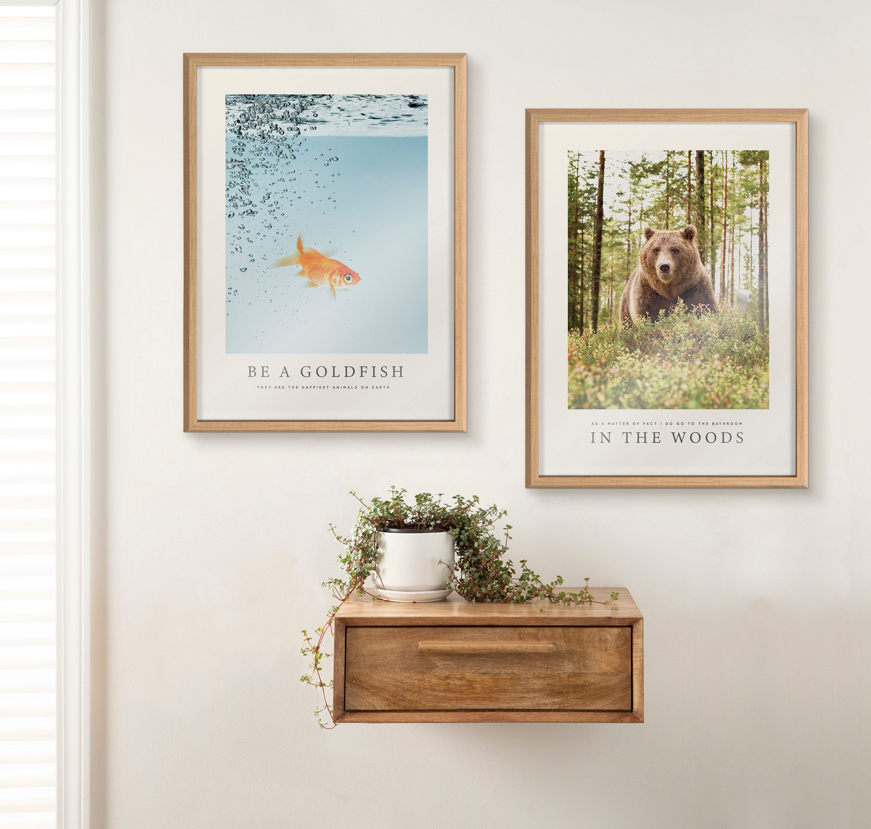 Blake Be A Goldfish Framed Printed Glass by The Creative Bunch Studio