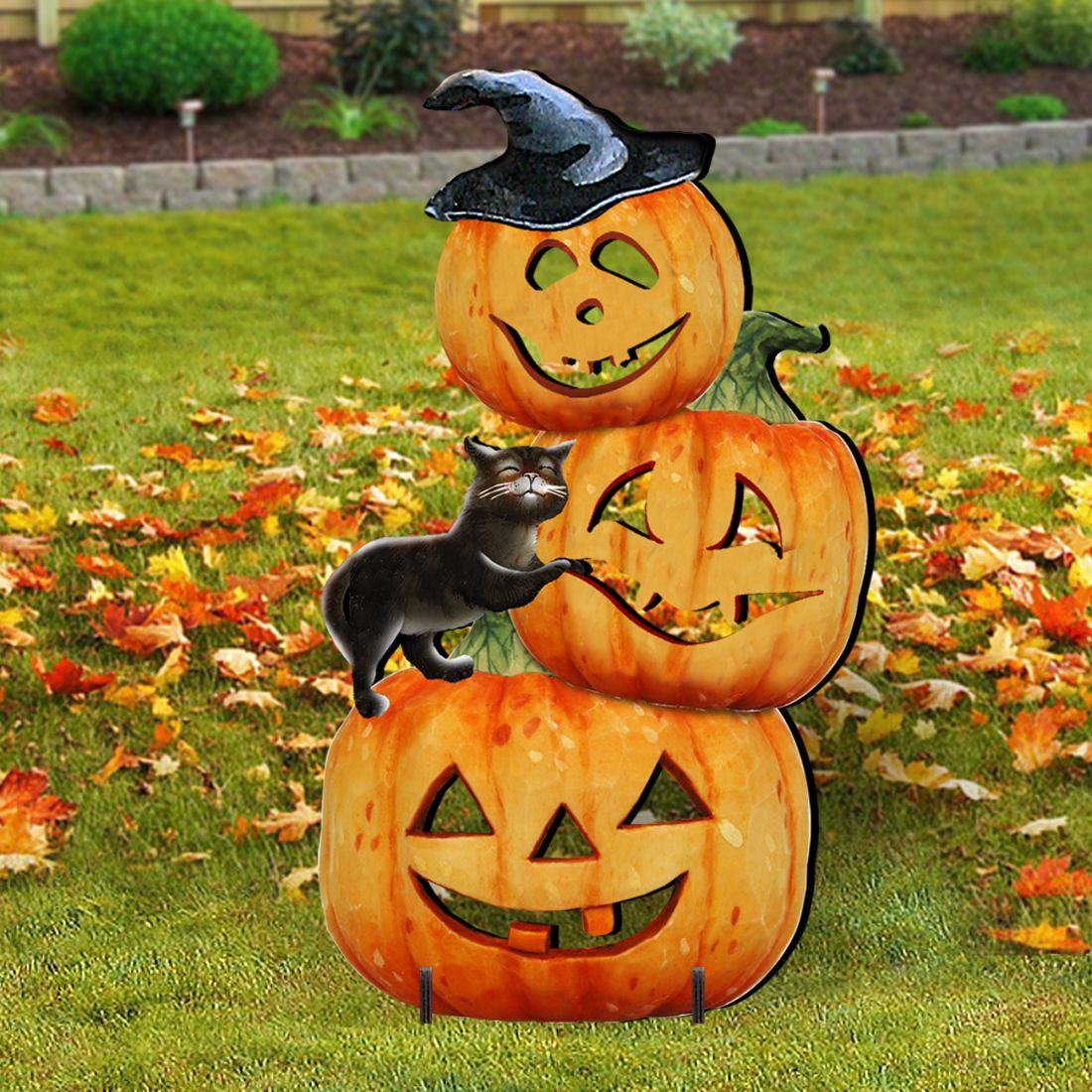 Scary Stacking Pumpkin Halloween Outdoor Décor by G. DeBrekht | Thanksgiving Halloween Décor - 8158415F-0