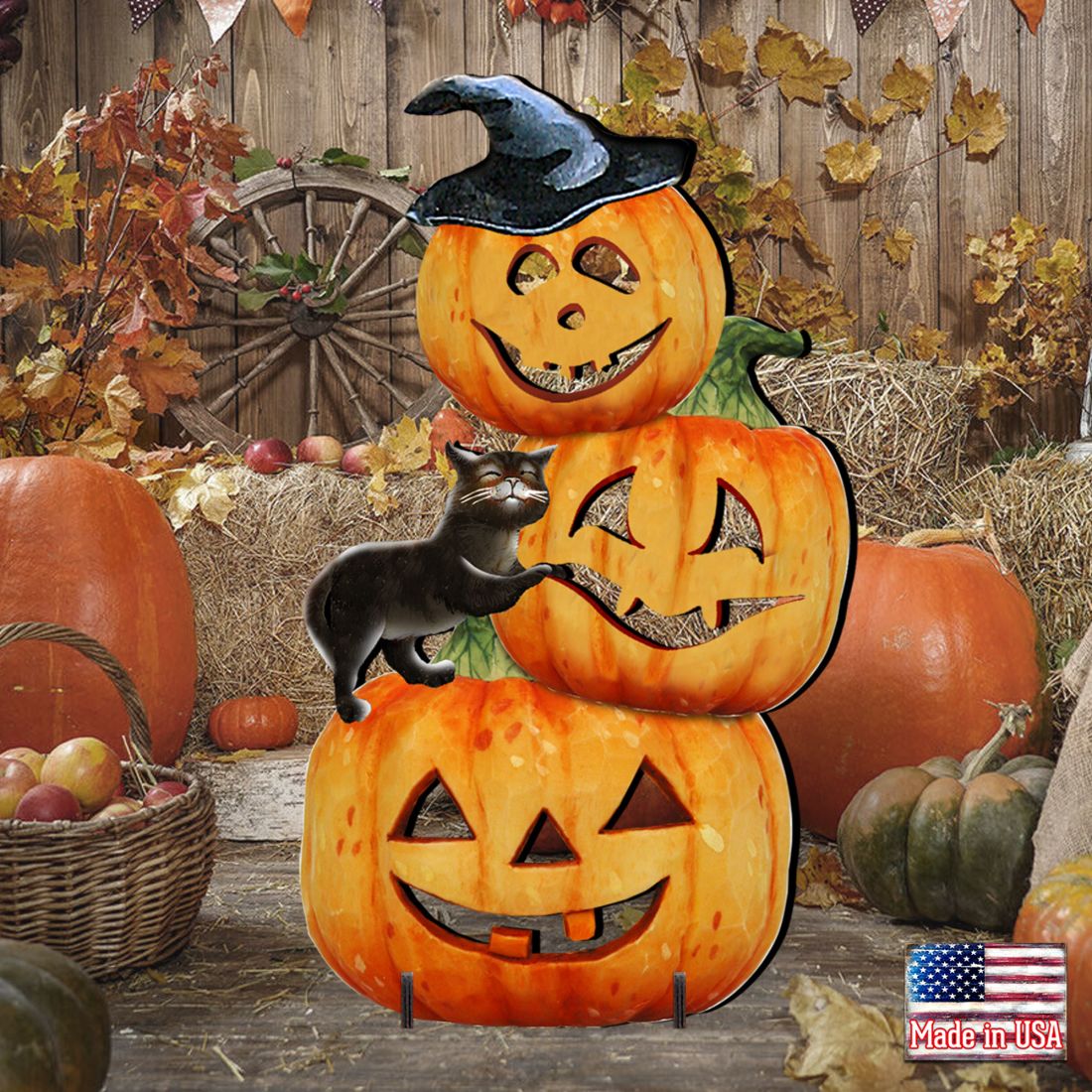 Scary Stacking Pumpkin Halloween Outdoor Décor by G. DeBrekht | Thanksgiving Halloween Décor - 8158415F-1