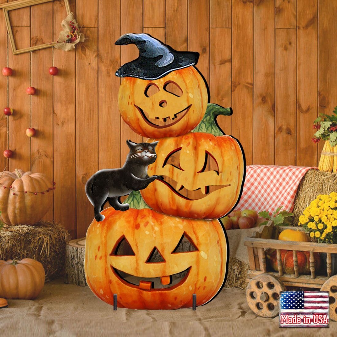 Scary Stacking Pumpkin Halloween Outdoor Décor by G. DeBrekht | Thanksgiving Halloween Décor - 8158415F-2