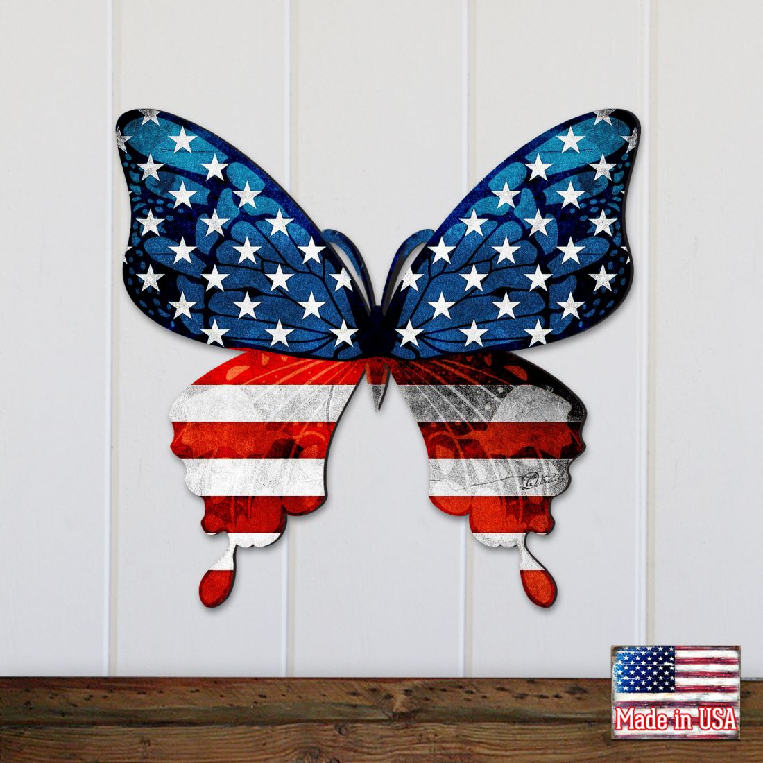 USA Butterfly Holiday Door Decor by G. DeBrekht | American Christmas Decor - 8187127H-1