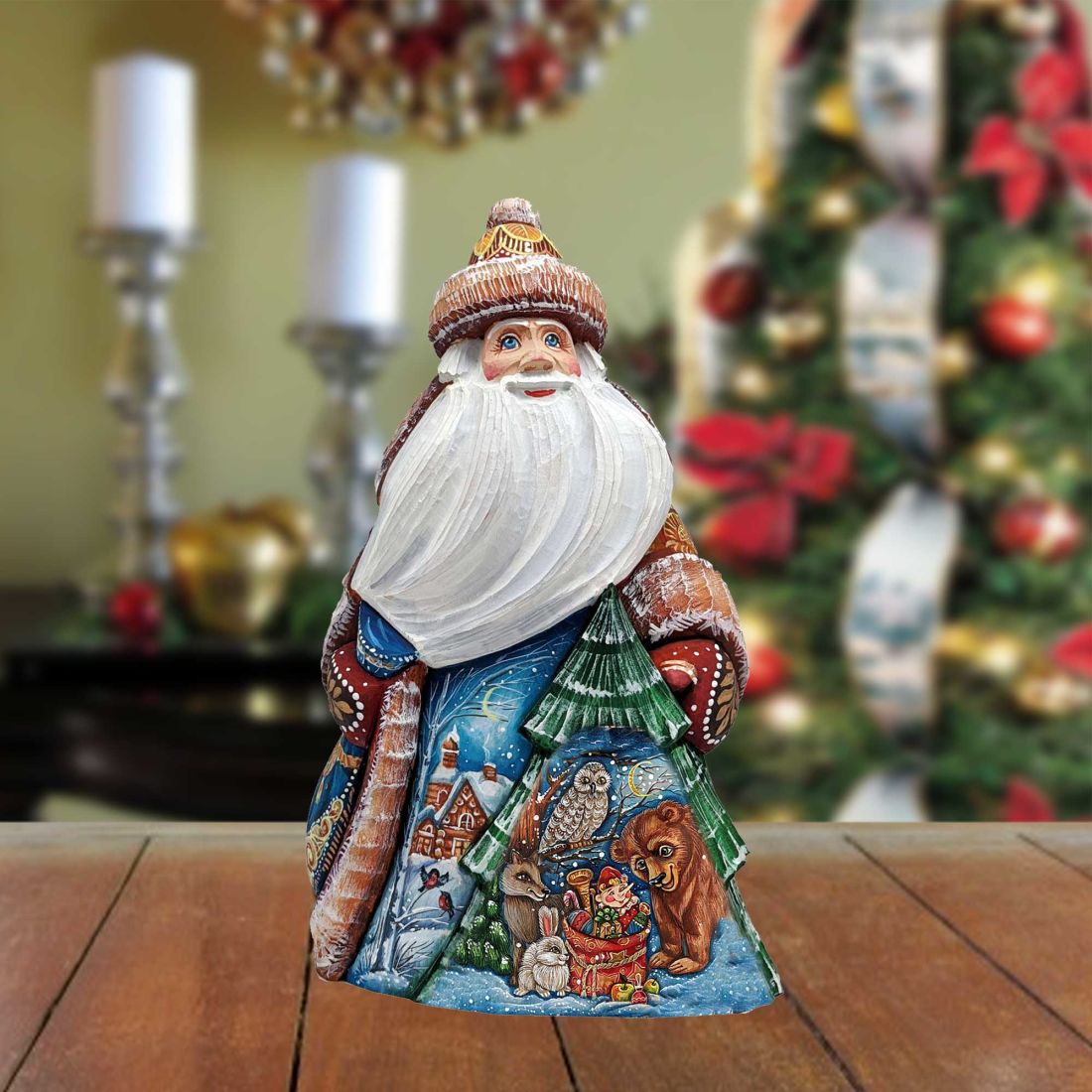 A Wild Toy Story Santa Hand-Painted Wood Carved Masterpiece by G. DeBrekht | Christmas Décor - 8205013-0