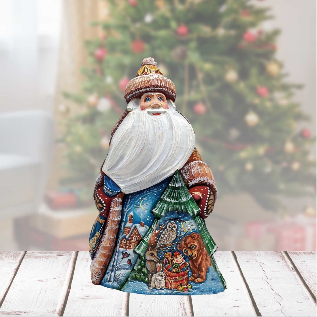 A Wild Toy Story Santa Hand-Painted Wood Carved Masterpiece by G. DeBrekht | Christmas Décor - 8205013-1