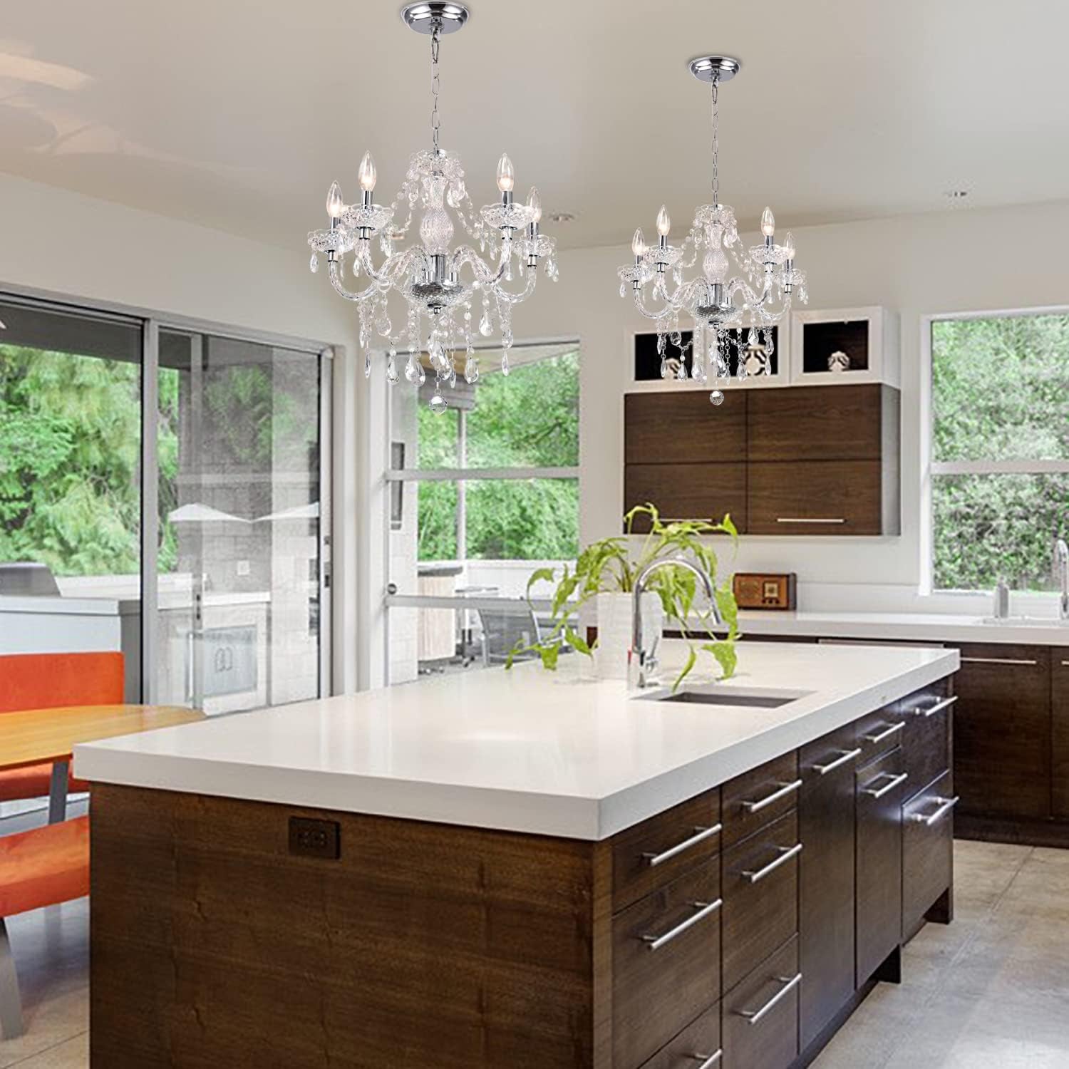 Crystal Beaded Chandelier Five Light Pendant Lighting-4