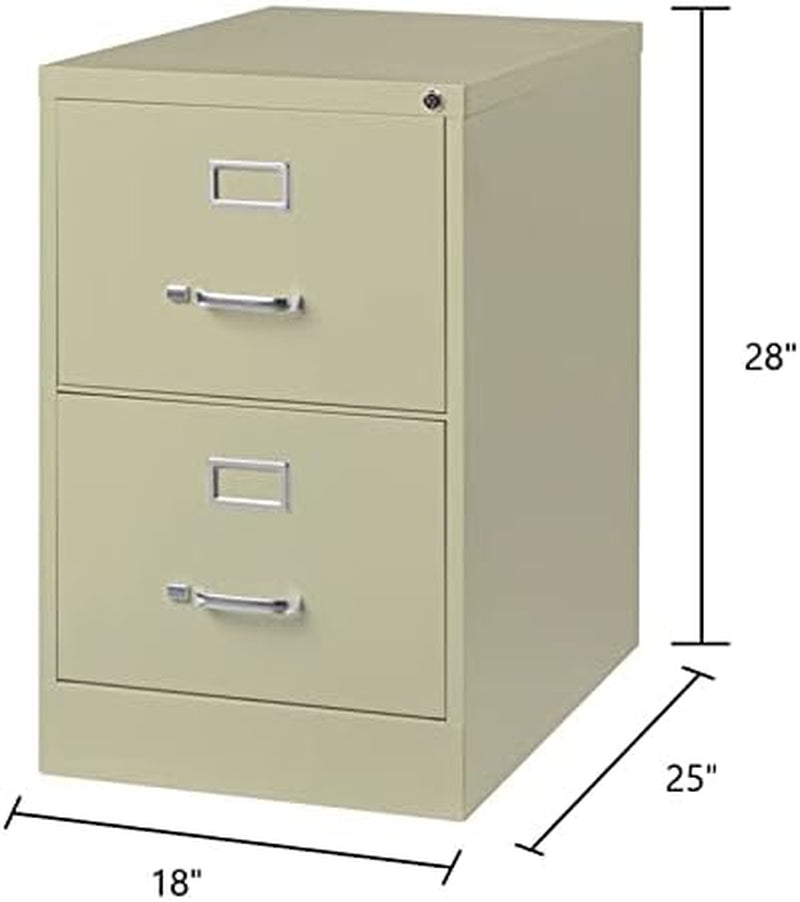 Beige 2 Drawer Locking Metal Vertical File Cabinet