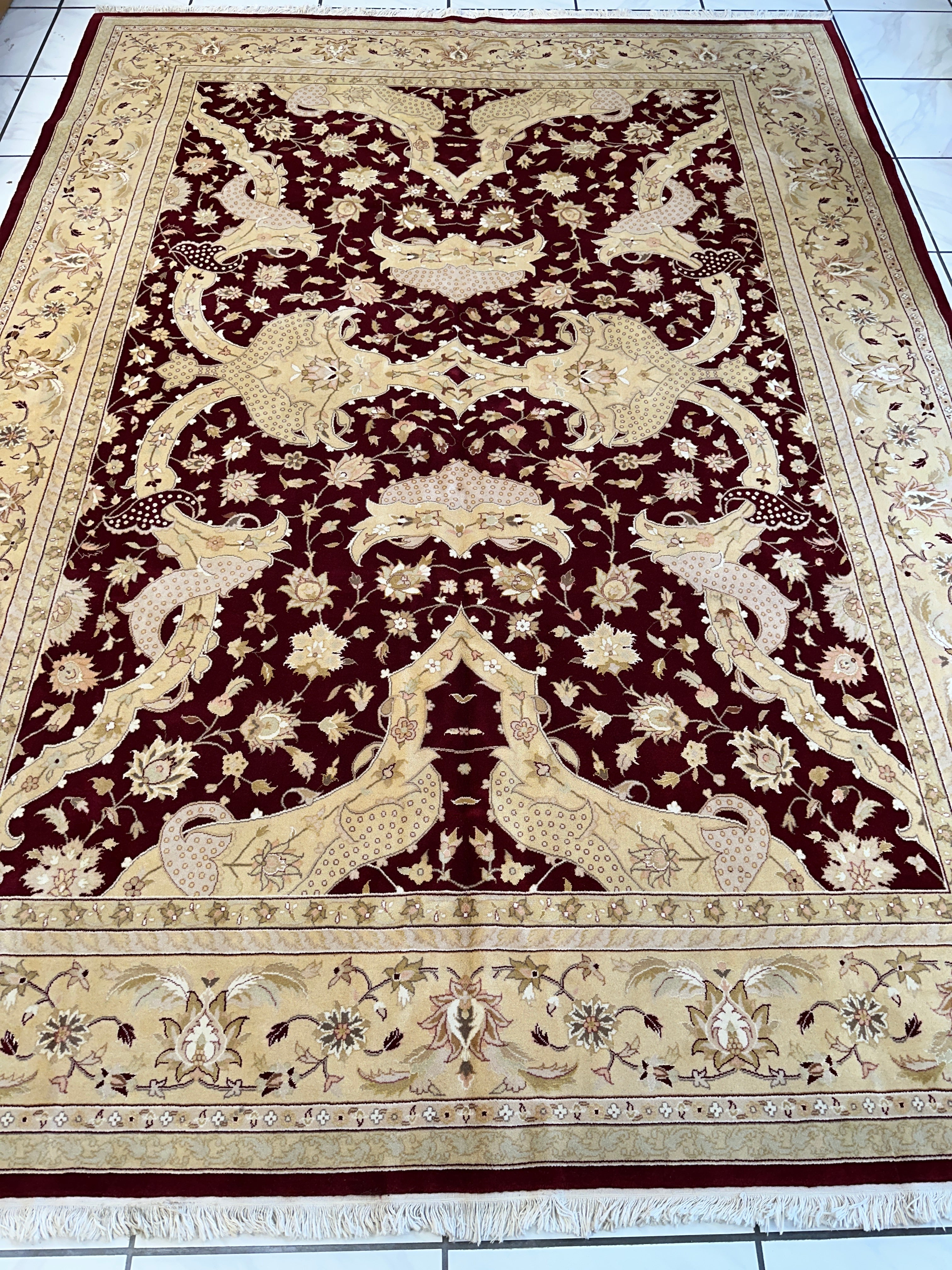 Hand-Knotted Pak-Ziegler Wool Rug – 8'7" x 11'7" – Traditional Design, Warm Earth Tones