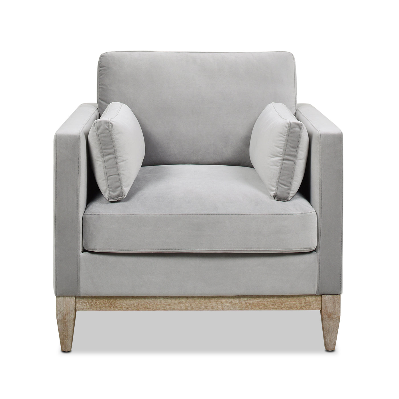 Knox 36' Modern Farmhouse Arm Chair, Opal Grey Velvet