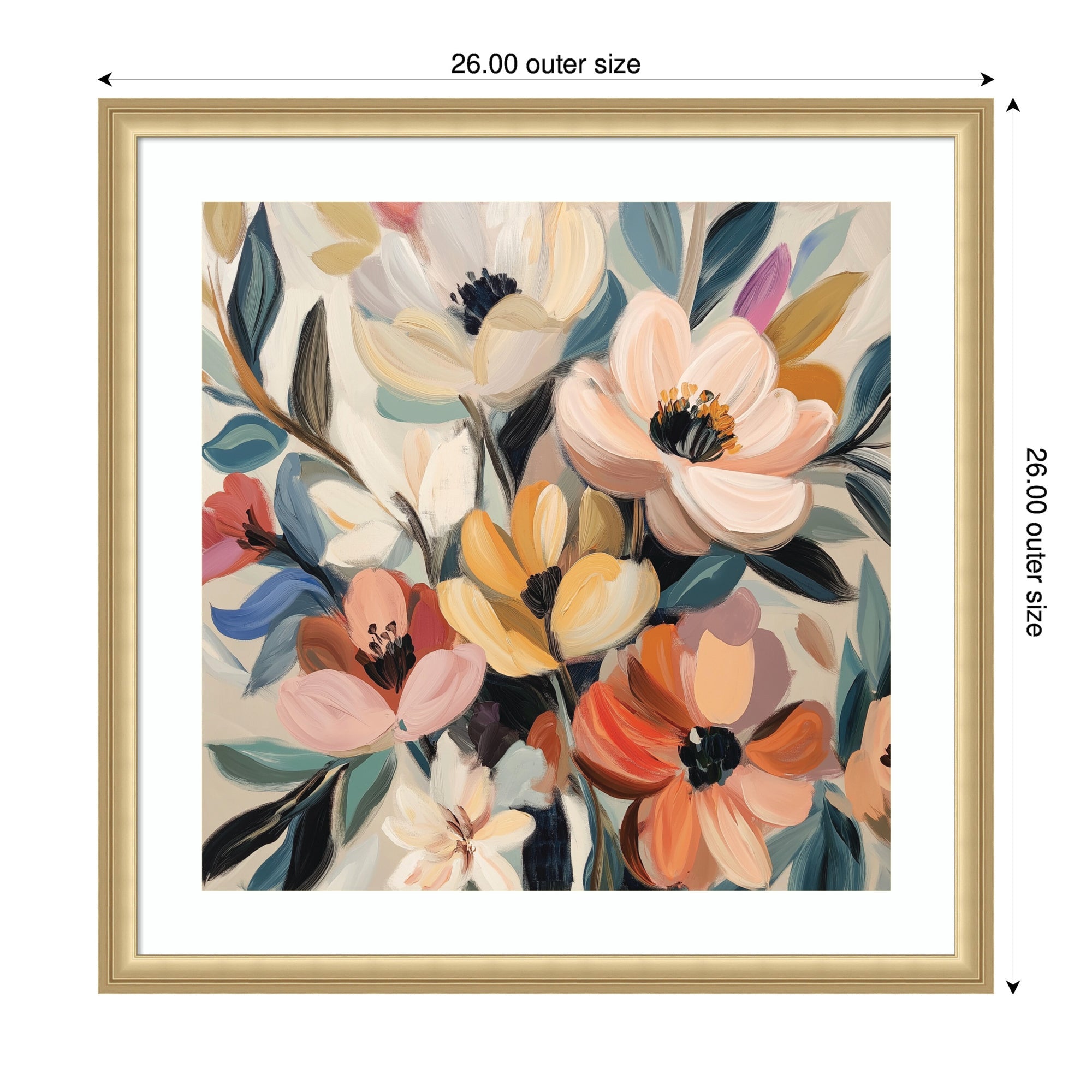 Framed Art Garden Bloom Abstract Bouquet II by The Creative Bunch Studio