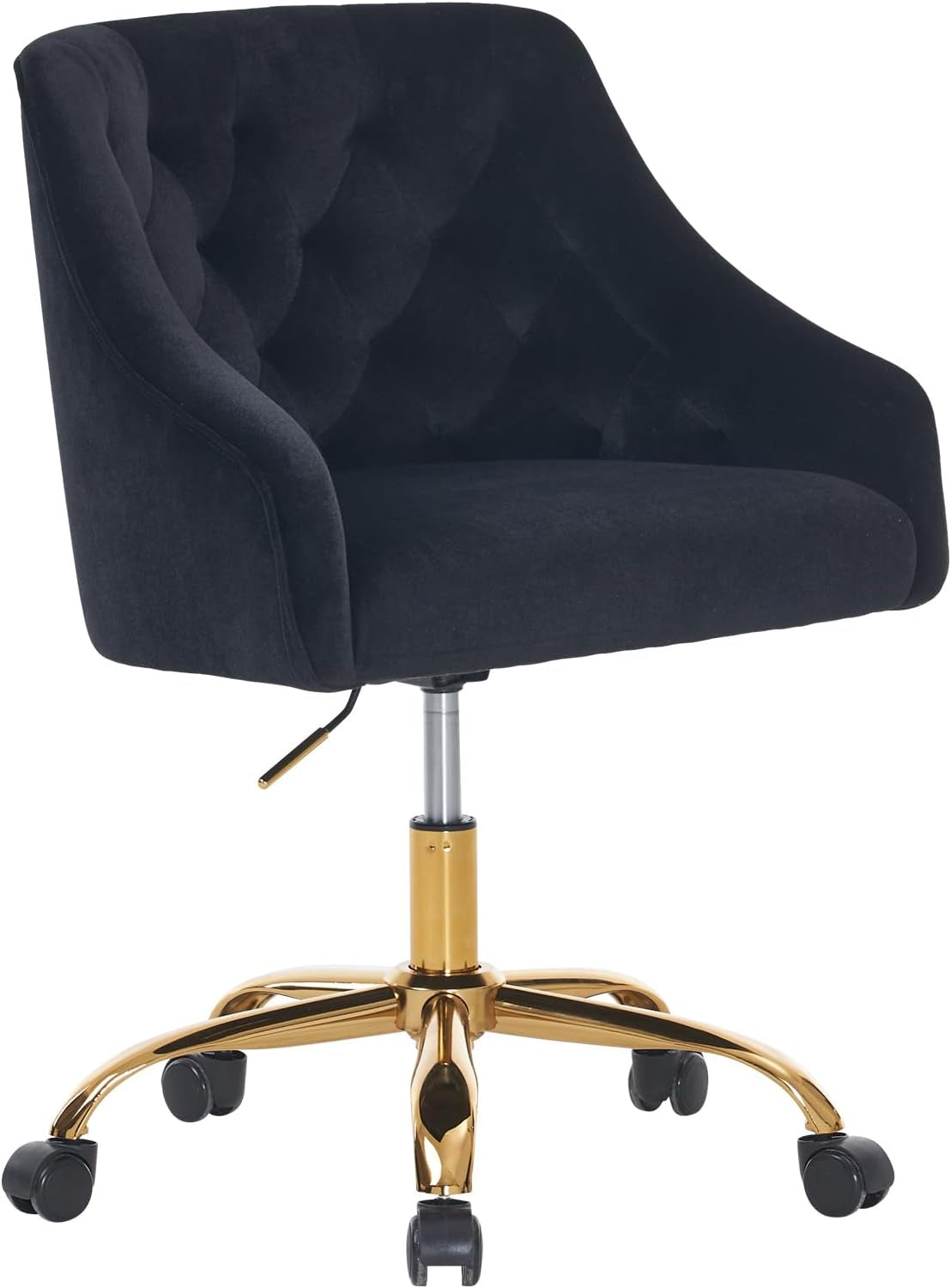 Black Velvet Office Chair 360 Swivel For Home Office