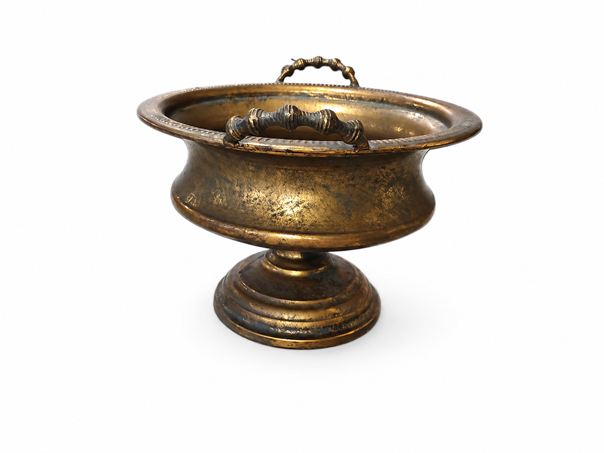 Vintage Style Patina Pedestal Planter Bowl