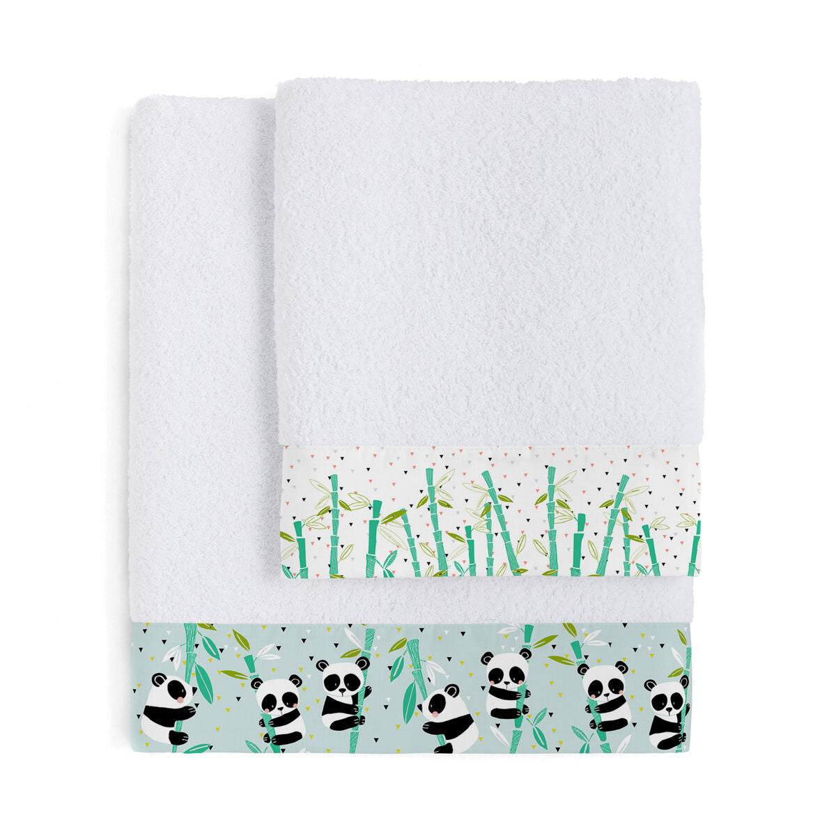 Towel set HappyFriday Moshi Moshi Panda Garden Blue Blue 2 Pieces-0