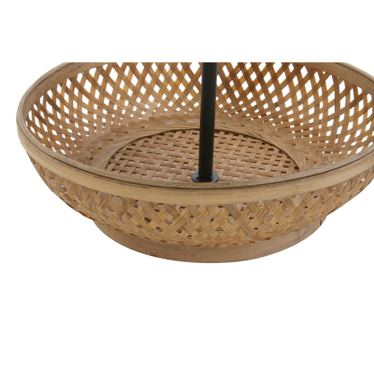 Fruit Bowl DKD Home Decor Black Metal Brown Bamboo 40 x 40 x 70 cm-3