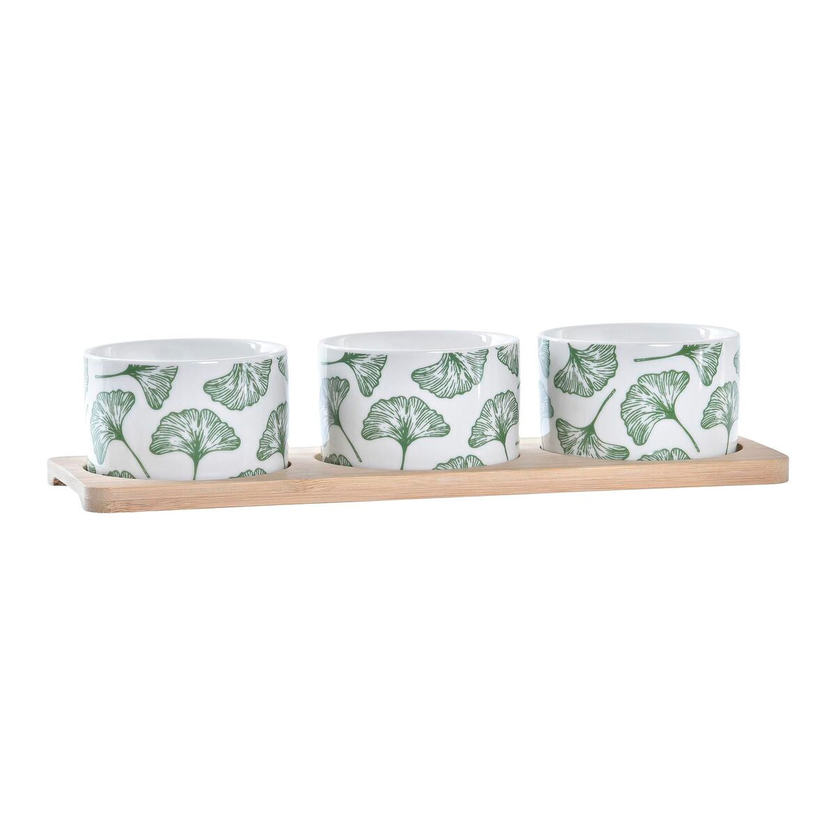 Appetizer Set DKD Home Decor Bamboo Stoneware Sheets 3 Pieces 4 Pieces 28 x 9,7 x 1,5 cm-0