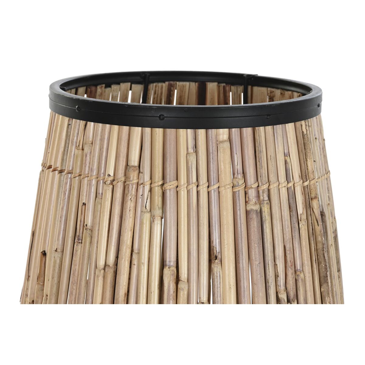 Vase DKD Home Decor Natural Black Metal Rattan 38 x 38 x 73 cm-1