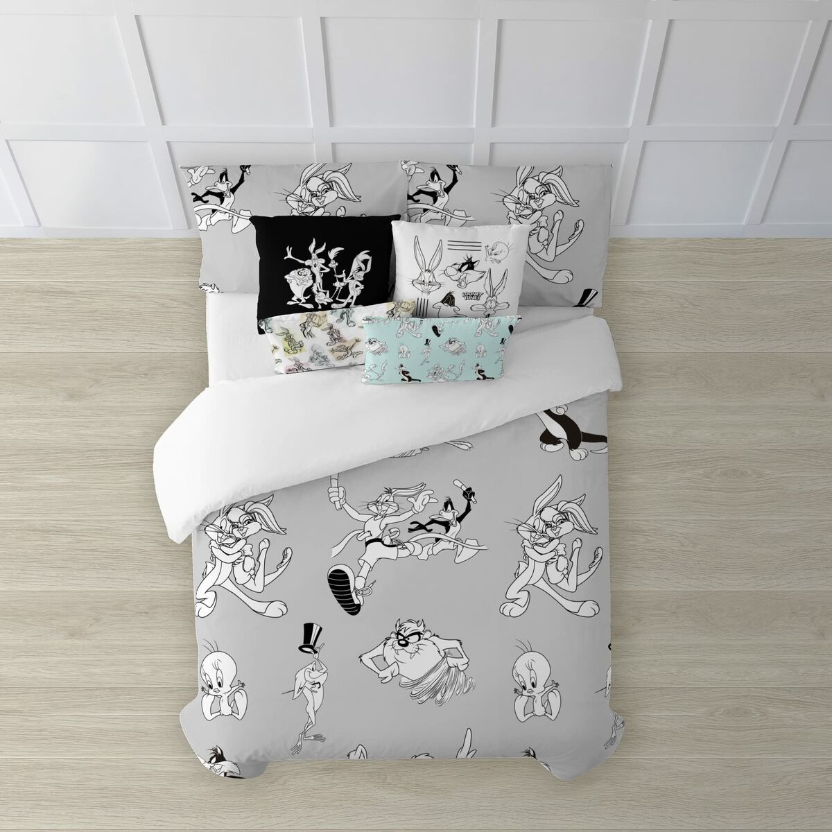 Nordic cover Looney Tunes Looney BN White black 175 Threads 260 x 240 cm-0