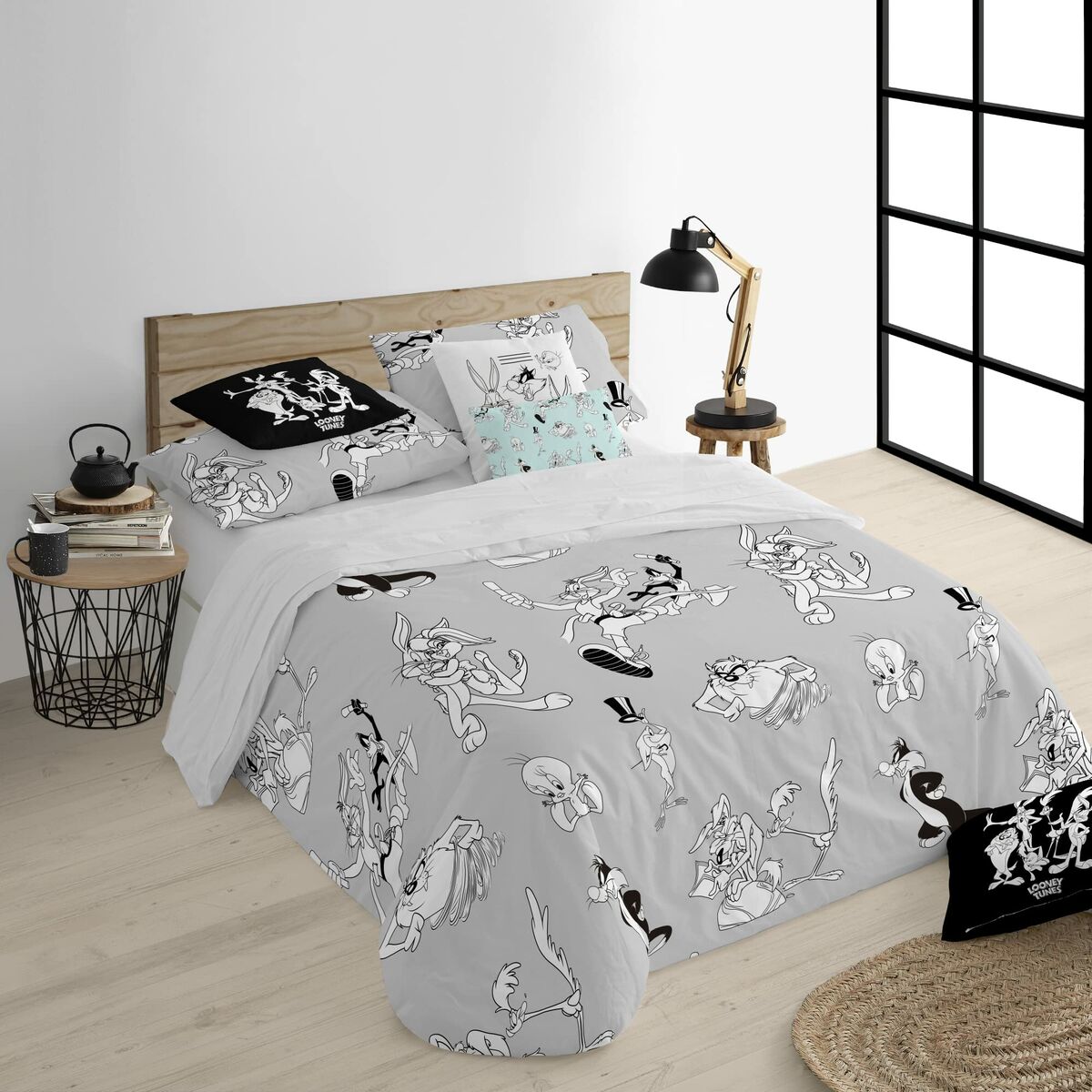 Nordic cover Looney Tunes Looney BN White black 175 Threads 260 x 240 cm-6