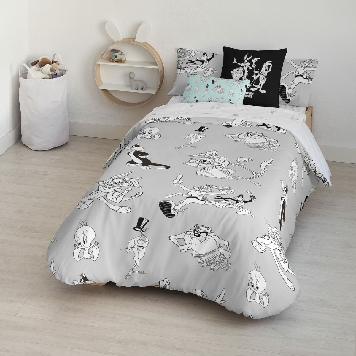 Nordic cover Looney Tunes Looney BN White black 175 Threads 260 x 240 cm-4